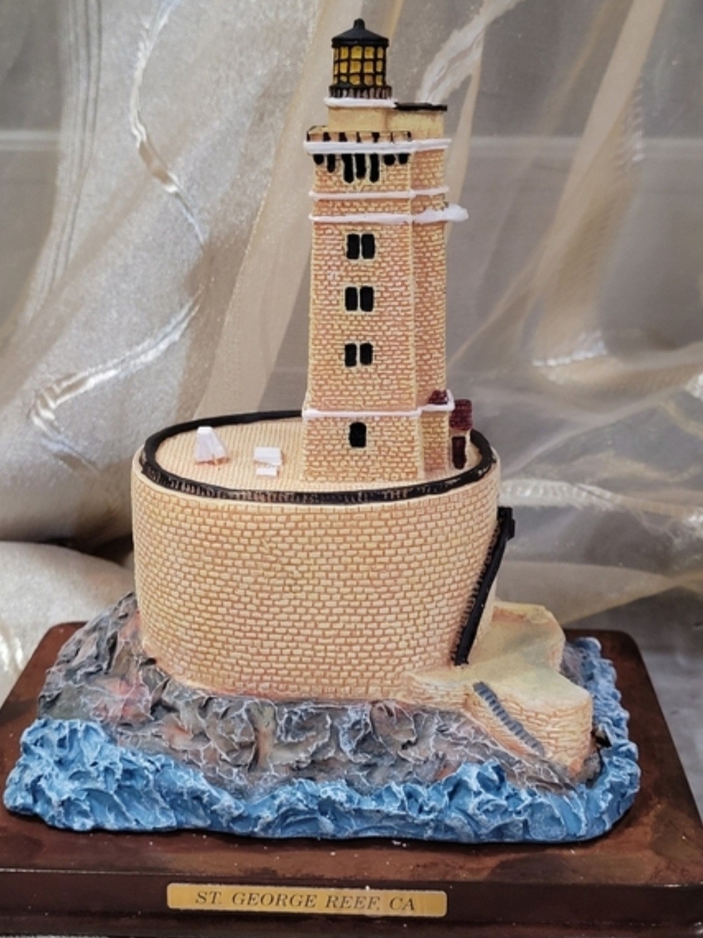 Oneida Beige and Blue Lighthouse Sculpture